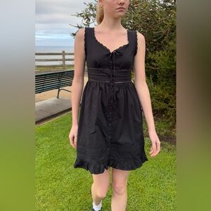 Brandy Melville Black Button-Up Mini Dress